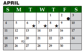 District School Academic Calendar for Timber Creek Elementary for April 2021