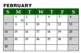 District School Academic Calendar for Livingston J H for February 2021