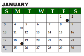District School Academic Calendar for Livingston J H for January 2021