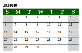 District School Academic Calendar for Livingston J H for June 2021