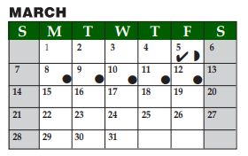 District School Academic Calendar for Livingston J H for March 2021
