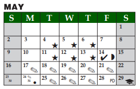 District School Academic Calendar for Livingston J H for May 2021