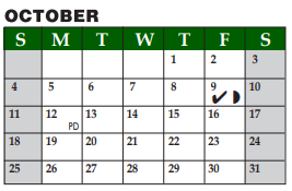 District School Academic Calendar for Timber Creek Elementary for October 2020