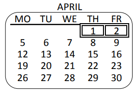 District School Academic Calendar for White Middle School for April 2021