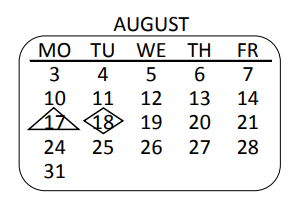 District School Academic Calendar for Leonis Continuation for August 2020