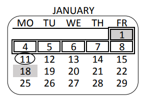District School Academic Calendar for Leonis Continuation for January 2021