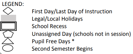 District School Academic Calendar Legend for Leonis Continuation