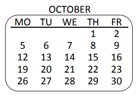 District School Academic Calendar for Westport Heights Elementary for October 2020