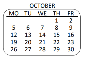 District School Academic Calendar for Leonis Continuation for October 2020