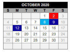 District School Academic Calendar for Lovejoy Elementary for October 2020