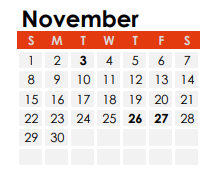 District School Academic Calendar for Snacks Crossing Elem Sch for November 2020