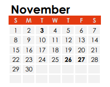 District School Academic Calendar for Fishback Creek Public Aca for November 2020