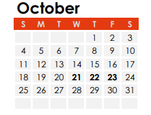 District School Academic Calendar for Guion Creek Middle School for October 2020