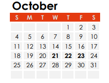 District School Academic Calendar for Fishback Creek Public Aca for October 2020