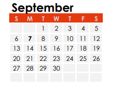 District School Academic Calendar for Guion Creek Middle School for September 2020