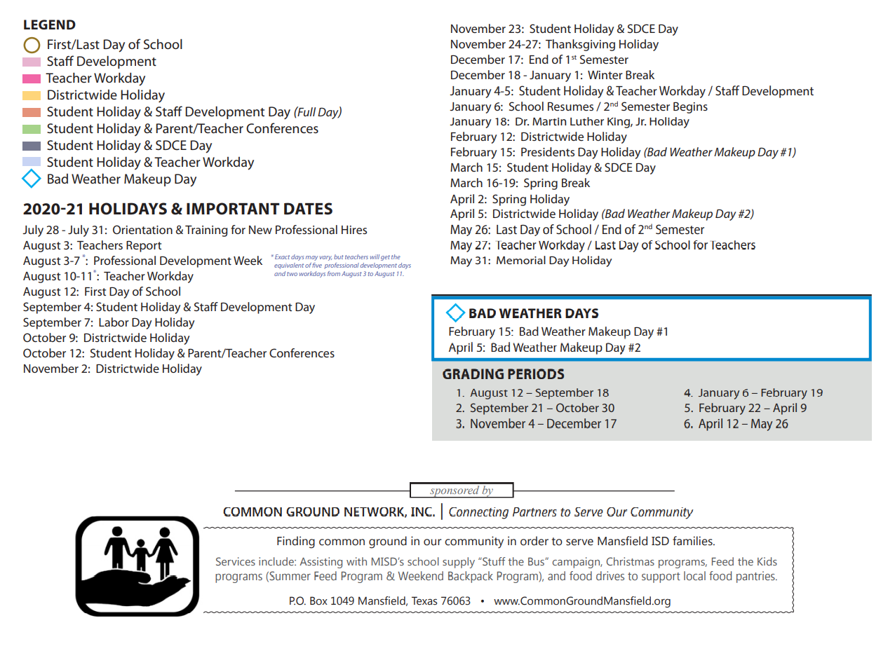 District School Academic Calendar Key for Elizabeth Smith Elementary