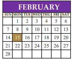 District School Academic Calendar for Marble Falls Middle School for February 2021