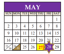 District School Academic Calendar for Marble Falls El for May 2021
