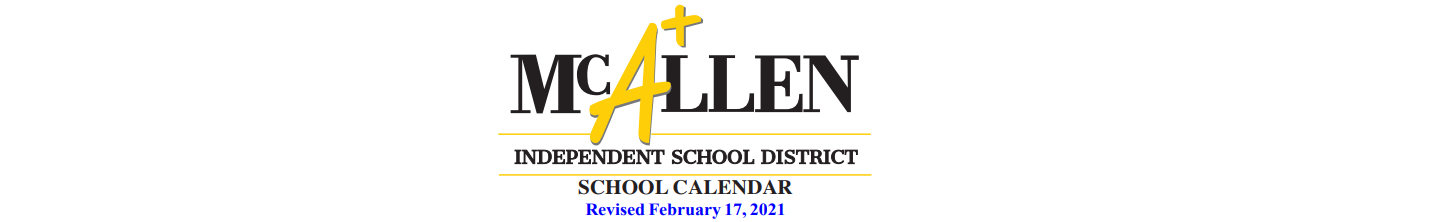 District School Academic Calendar for Mcallen High School