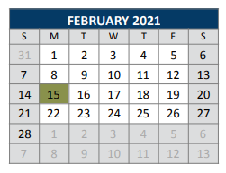 District School Academic Calendar for Dr Jack Cockrill Middle School for February 2021