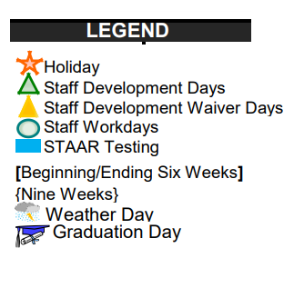 District School Academic Calendar Legend for John F Kennedy Elementary