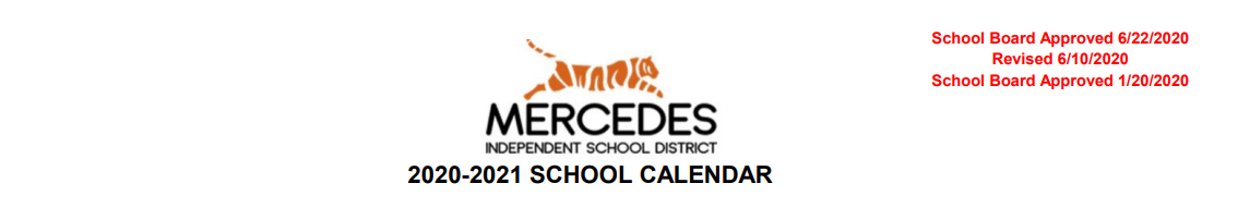 District School Academic Calendar for Mercedes Daep