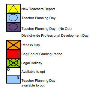 District School Academic Calendar Legend for Nathan B. Young Elementary School