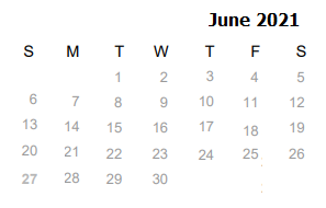 District School Academic Calendar for Woodway Elementary for June 2021
