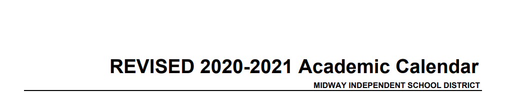 District School Academic Calendar for Midway Middle