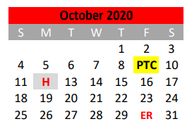 District School Academic Calendar for Houston Elementary for October 2020