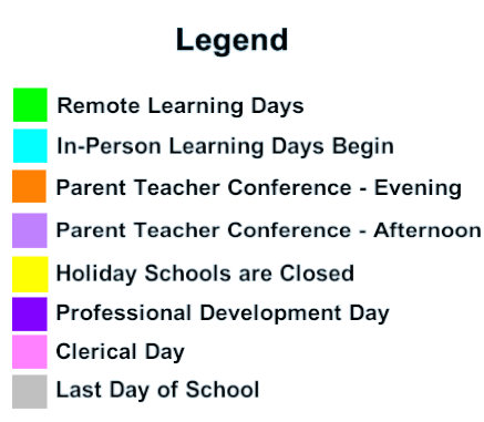 District School Academic Calendar Legend for School For Inquiry And Social Justice