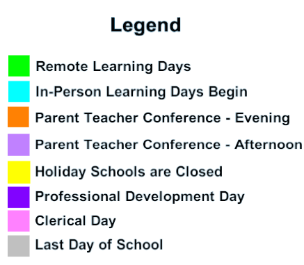 District School Academic Calendar Legend for J.H.S. 226 Virgil I. Grisson