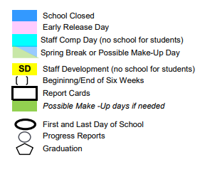 District School Academic Calendar Legend for Needville El