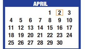 District School Academic Calendar for Lone Star Elementary for April 2021