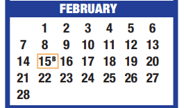 District School Academic Calendar for Memorial Intermediate for February 2021
