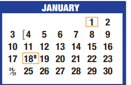 District School Academic Calendar for Lamar Elementary for January 2021