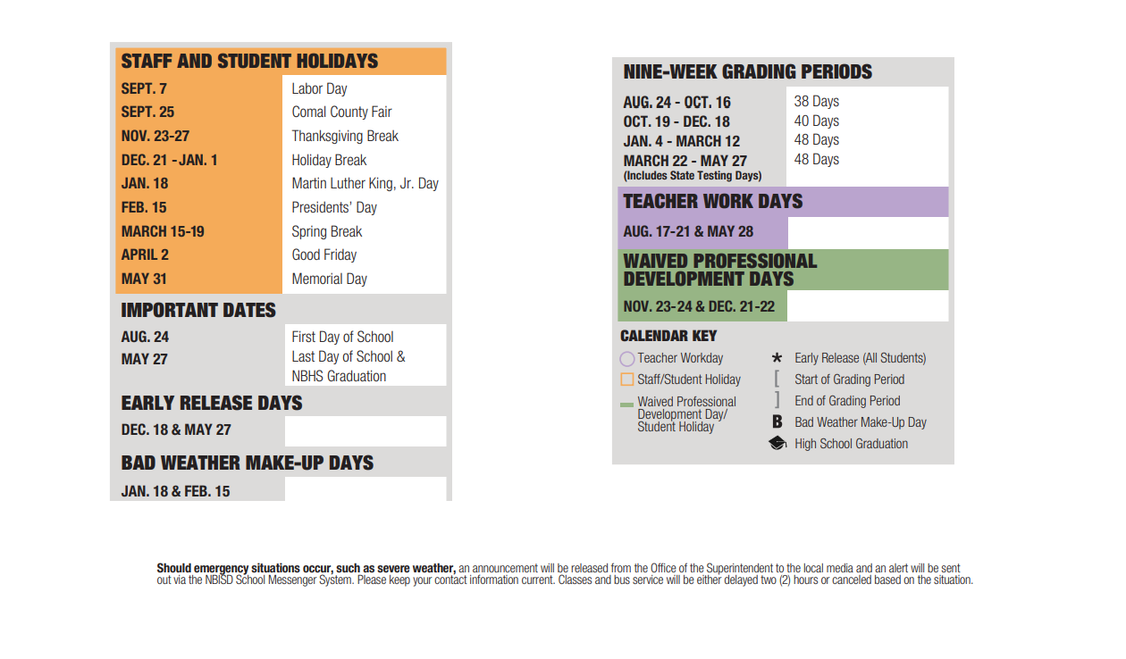 District School Academic Calendar Key for Carl Schurz Elementary