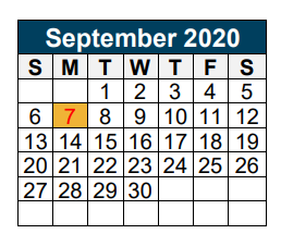 District School Academic Calendar for Robert Crippen Elementary for September 2020