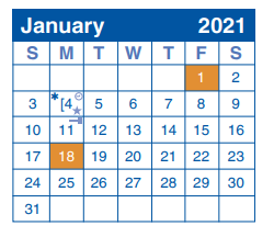 District School Academic Calendar for Jackson Keller Elementary School for January 2021