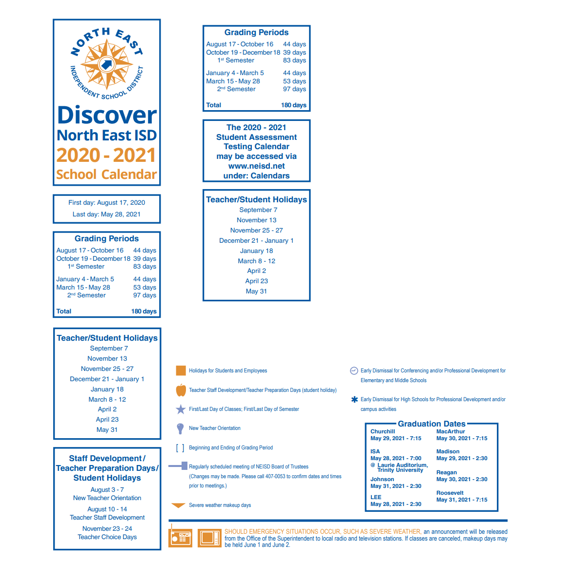 District School Academic Calendar Key for Frank Tejeda Middle School