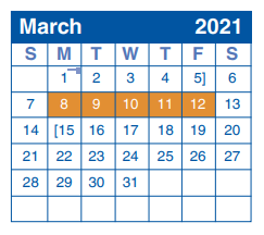 District School Academic Calendar for Windcrest Elementary School for March 2021