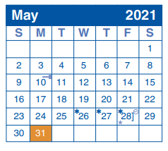 District School Academic Calendar for Fox Run Elementary School for May 2021