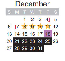 District School Academic Calendar for Frank Stone Middle for December 2020