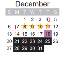 District School Academic Calendar for W L Higgins El for December 2020