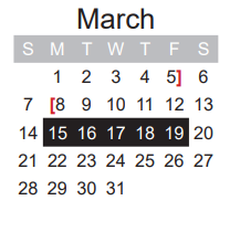 District School Academic Calendar for W L Higgins El for March 2021