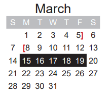 District School Academic Calendar for North Lamar H S for March 2021