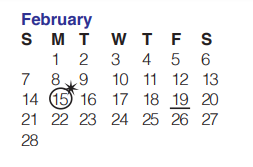 District School Academic Calendar for Colonies North Elementary School for February 2021