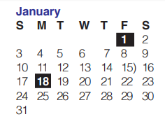 District School Academic Calendar for Warren High School for January 2021