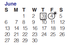 District School Academic Calendar for Aue Elementary School for June 2021