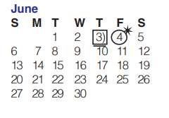 District School Academic Calendar for Alternative MS South for June 2021